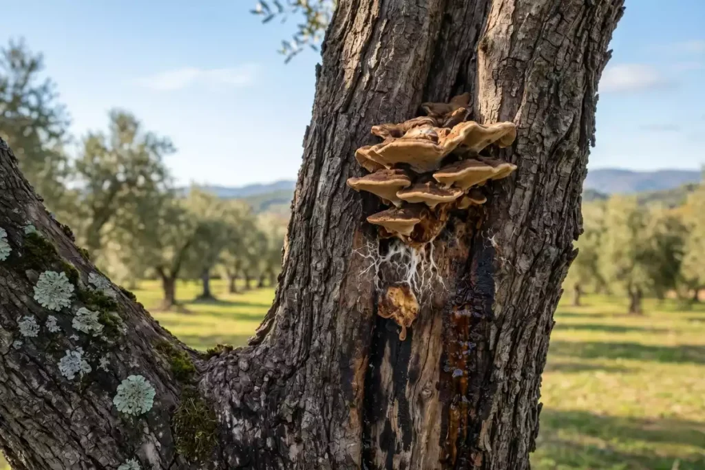 champignon olivier tronc