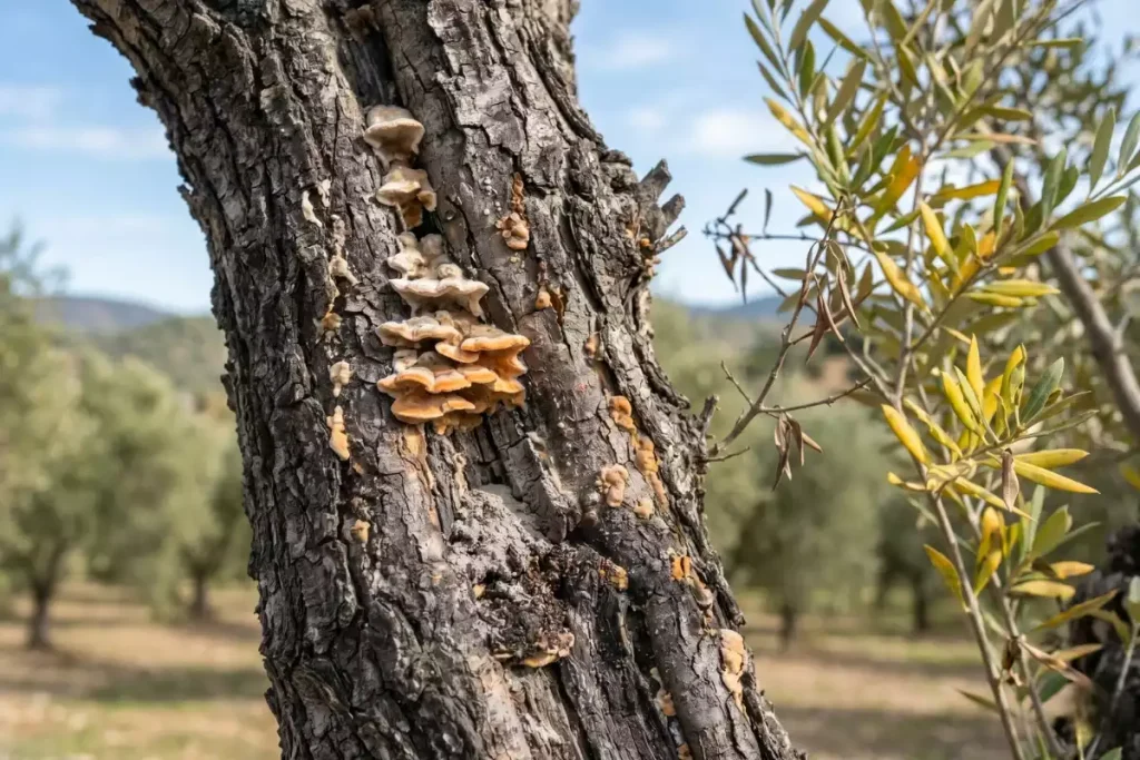 champignon tronc olivier