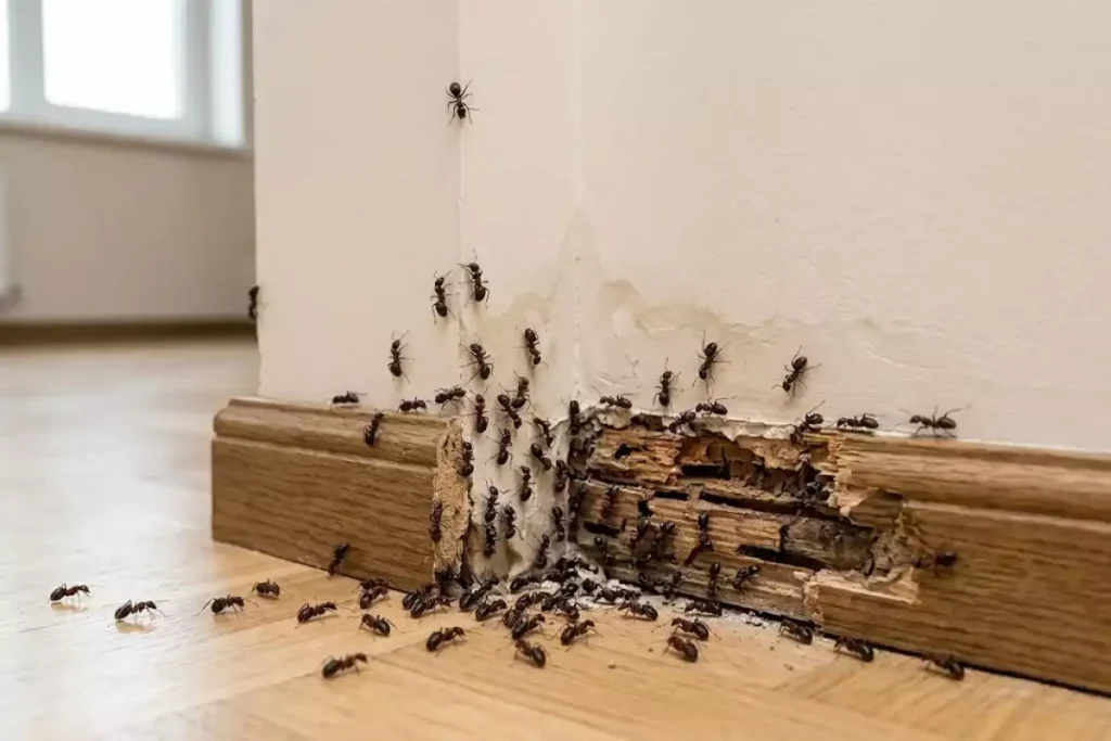 nid de fourmis mur