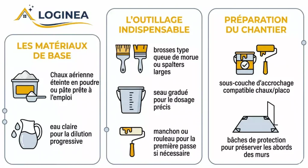 application badigeon chaux sur placo