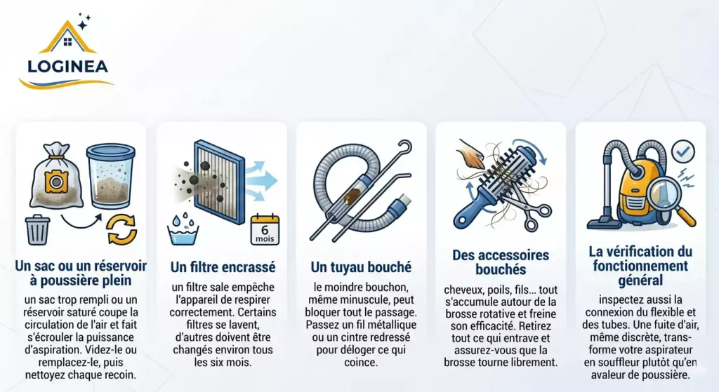 comment reparer aspirateur qui n aspire plus