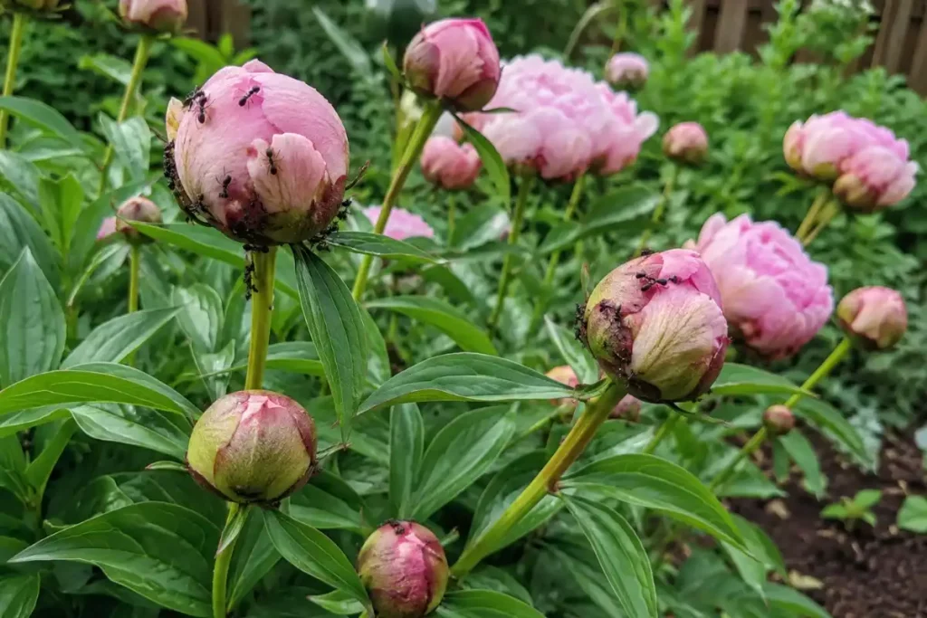 presence de fourmis sur pivoine