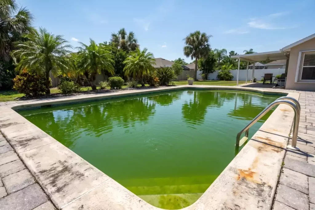 eau verte piscine