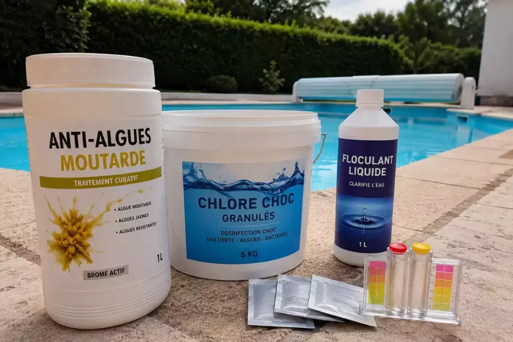 moutarde piscine algue
