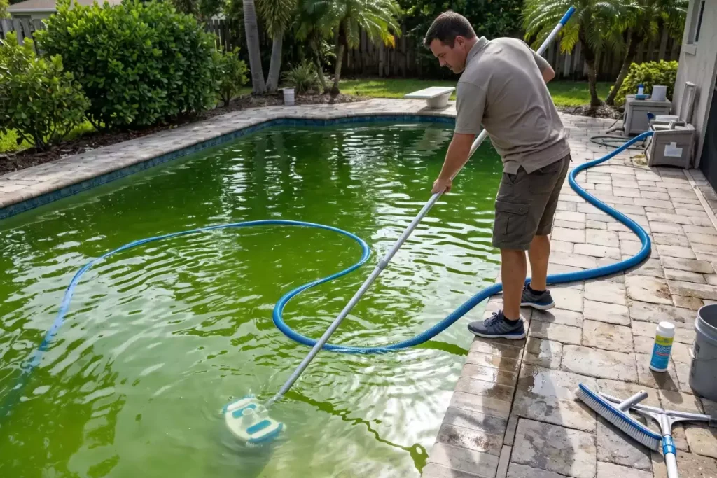 piscine verte eau