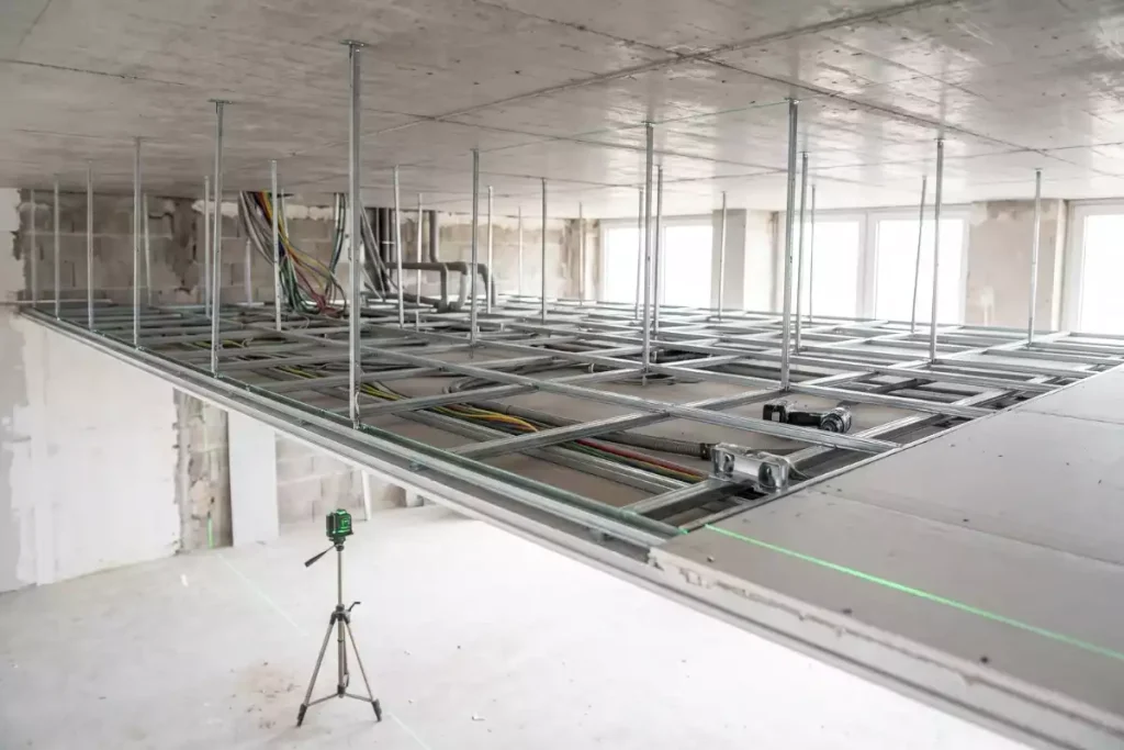 pose plafond placo sur suspente