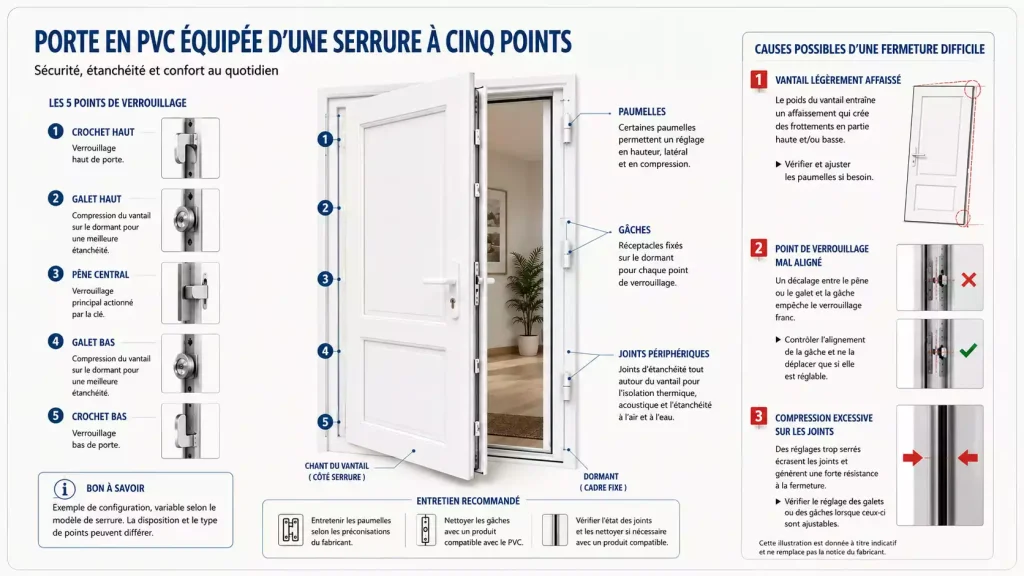 Le vantail s’est-il légèrement affaissé ?